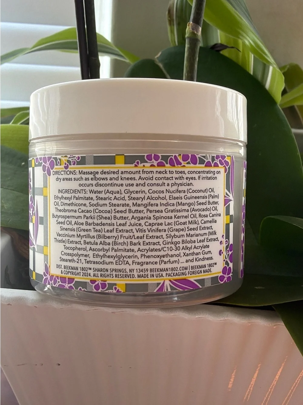 Beekman 1802 Lilac Dream Whipped Body Cream - White and Purple Accents